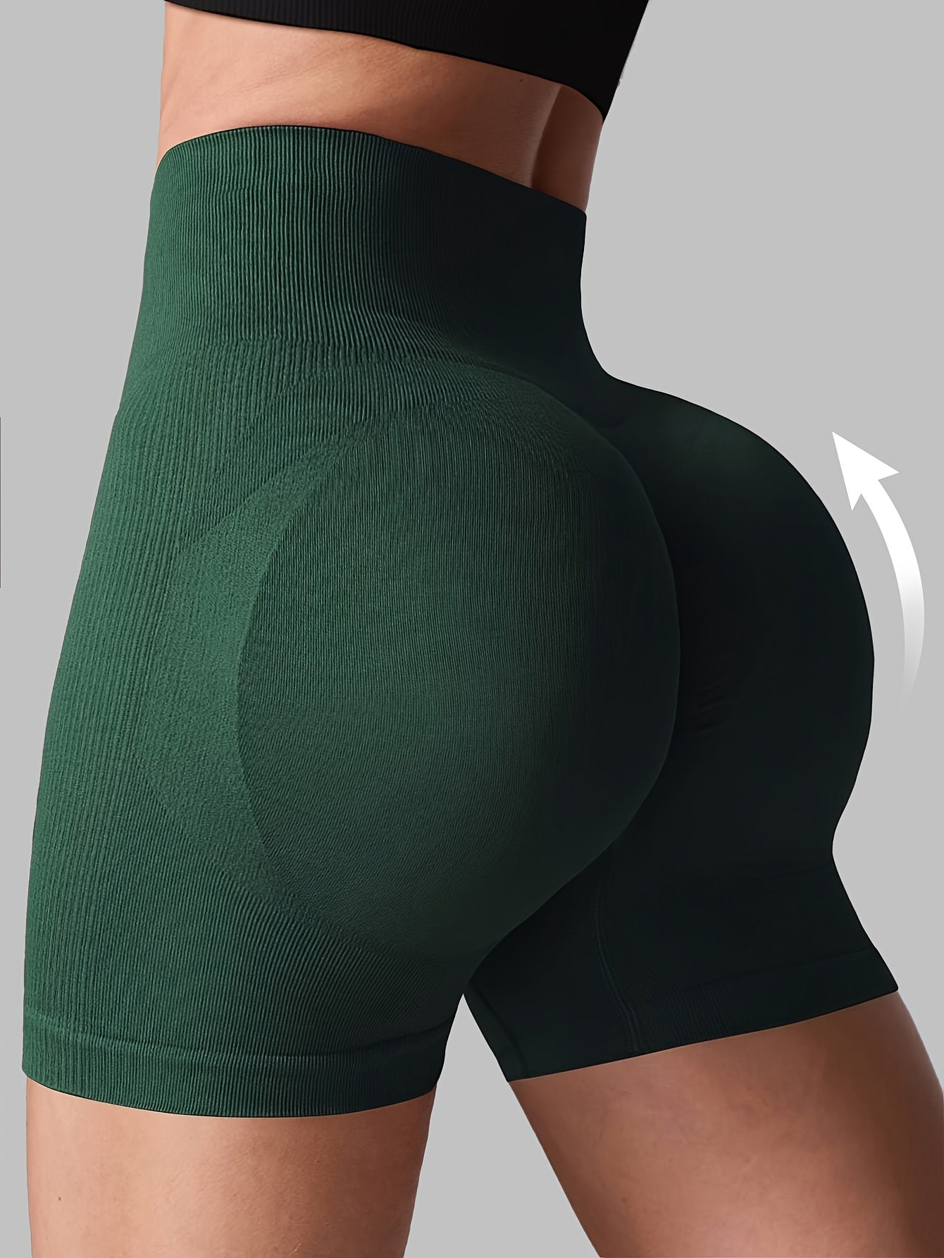 High Waist Yoga Shorts for Women 10-Piece Set, Polyamide 90% Elastane 10% Seamless Sports Shorts, Breathable Moisture-Wicking Fabric, High Stretch Skinny Fit, Elastic Waistband, Tummy Control Belly Support, All-Season Solid C