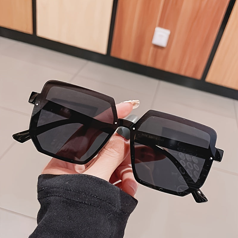 Oversized Square Fashion Fashion Glasses for Women & Men - Black Plastic Frames with Clear Lenses, Stylish Design for Shopping, Parties & Everyday Use, Shopping Glasses | Unisex Fashion Glasses | Durable Eyeglasses