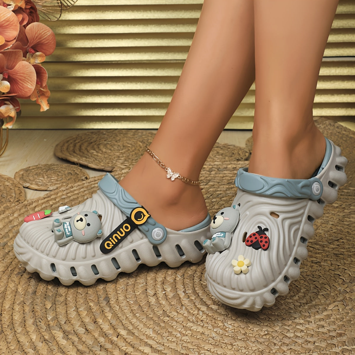 Women'S Cute Cartoon EVA Clogs - Soft, Comfortable, and Versatile for Casual Wear, Slides, and Summer-Ready, Fashion-Forward, Two-Wear Design with Independent Activity Foot Pads, Clogs for Ladies