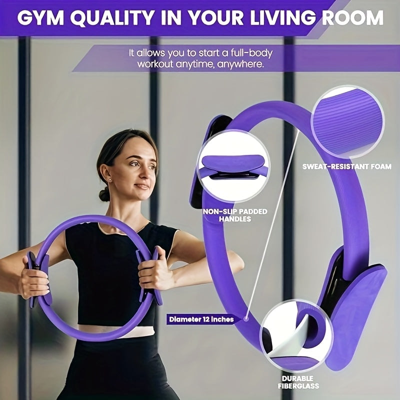 13pcs Purple Pilates & Yoga Equipment Set | Professional Training Combo | Core Strengthening, Flexibility Enhancing | Home Workouts, Yoga Sets for Women Pilates at Home Equipment Pilates