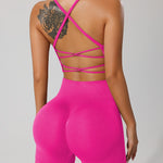 Women's Seamless Activewear Set - Lightweight Nylon Sports Bra and Shorts, Breathable, Stretchy Fabric for Fitness and Training, Summer Collection