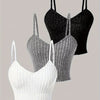 3pcs Ribbed Spaghetti Strap Tank Top, Casual Sleeveless Tank Top For Summer, Women's Clothing