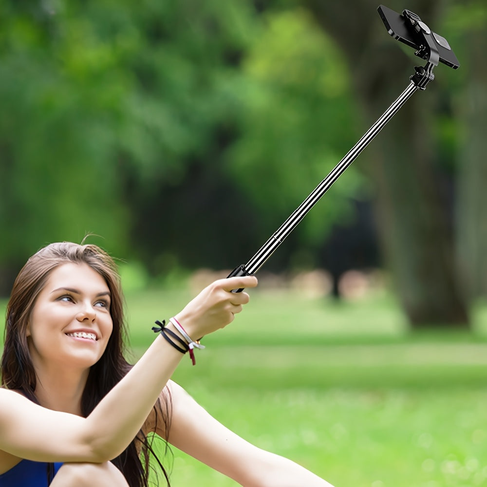 40-inch Extendable Phone Selfie Stick, Professional Floor Stand Designed for Live Streaming with Wireless Remote Control Smartphone Tripod, 360° Rotatable, Stable Anti-Shake Handheld Monopod Perfect for Travel and Outdoor Vl