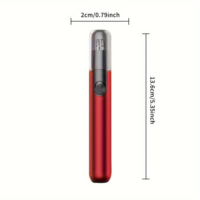 Painless Nose & Ear Hair Trimmer - Aluminum Body, Easy Eyebrow & Facial Hair Removal, Rechargeable Lithium Battery, 4V-12V Operating Voltage for Men & Women, 14+ Age Group, Electric Nose Hair Clippers with LED Light and Trave
