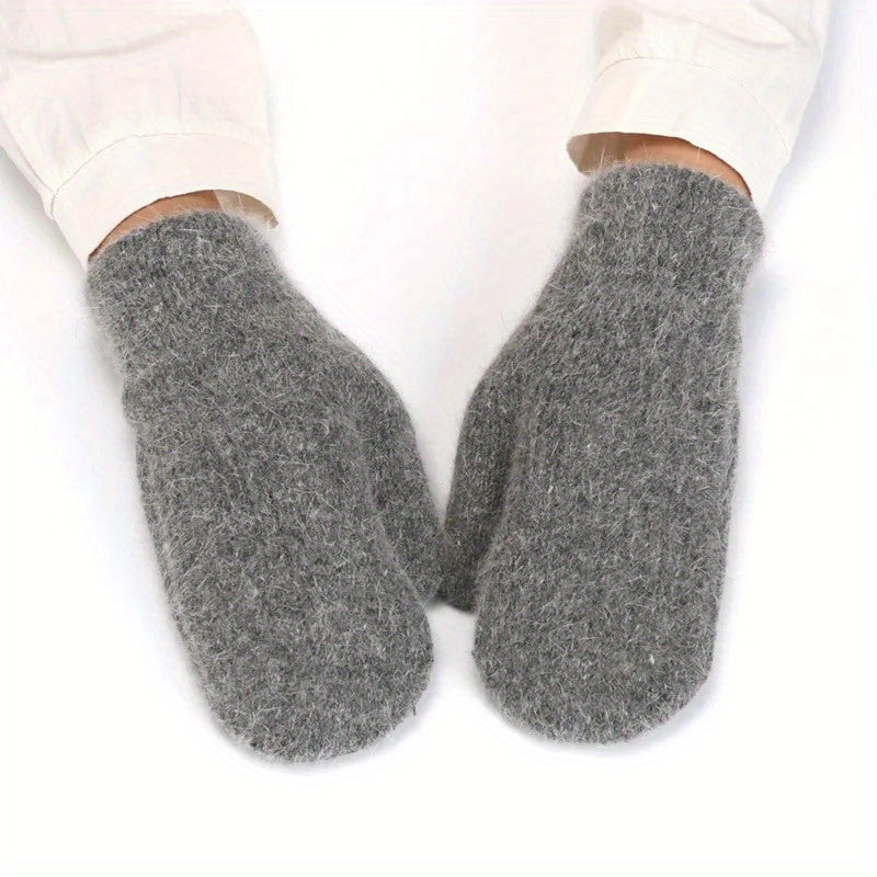 3-Pack CozyWarm Women'S Knitted Mittens - Polyester & Wool Blend, Elastic Windproof Fingerless Gloves for Driving and Cycling, Warm and Cozy Outdoor Accessories