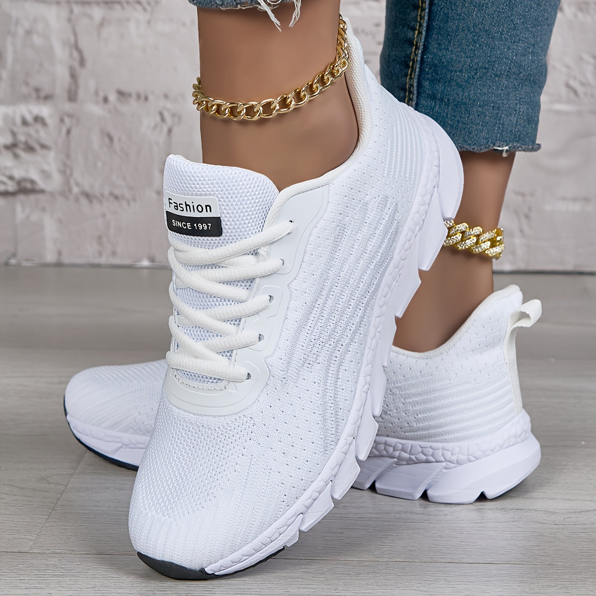 White Sports Shoes For Men And Women, Mesh Breathable Lightweight Running Shoes, Soft-soled Casual Walking Shoes For Women.
