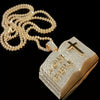 1 Men'S Fashion Pendant Necklace, Cross Bible Religious Pendant Inset Zirconia Necklace, Punk Unisex Hip Hop Jewelry
