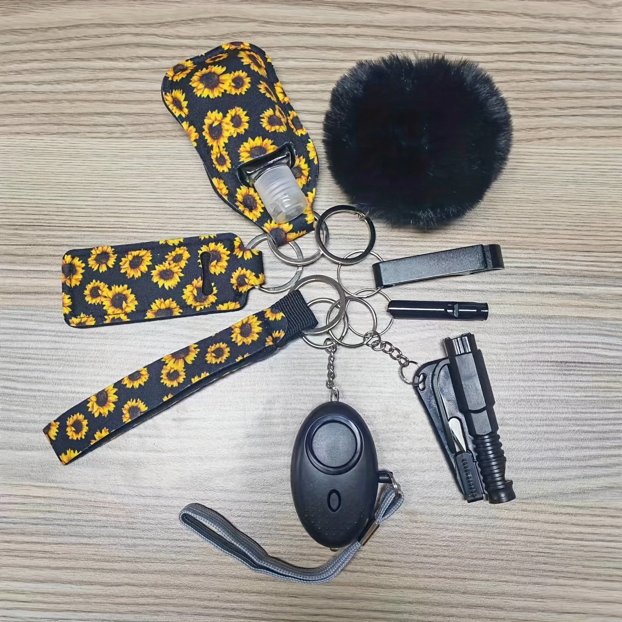 9pcs Ultimate Safety Keychain Set - Keychains with Personal Alarm, Self-Defense Security Accessories, and Stylish Design for Women's Daily Protection and Peace of Mind