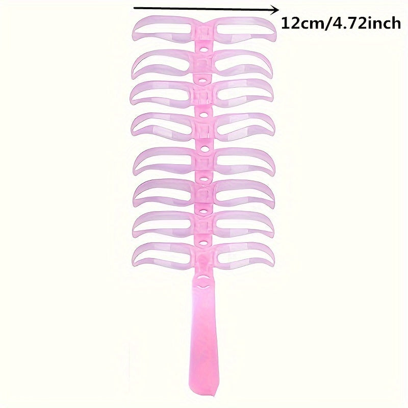 8-Piece Eyebrow Stencil Set: Low Allergenic, Silicone Brushes, ABS Plastic Handles - Perfect for All Skin Types