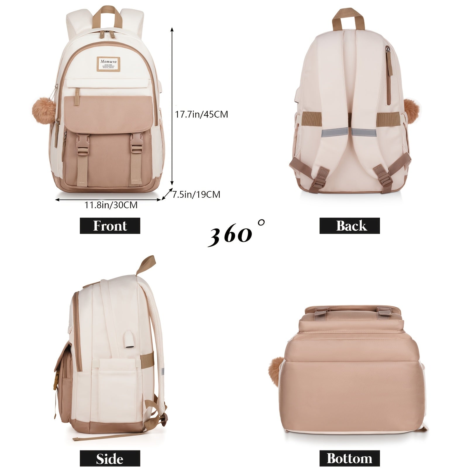 Backpacks For Girls, 15.6 Inch Laptop School Bag Cute College Backpack Large Bookbags For Teens Women Students Anti Theft Travel Daypack