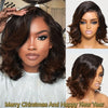 UNice 13x4 Lace Frontal Human Hair Wig Bye Bye Knots Chestnut Brown Ombre Spiral Curls Pre Everything Lace Wig