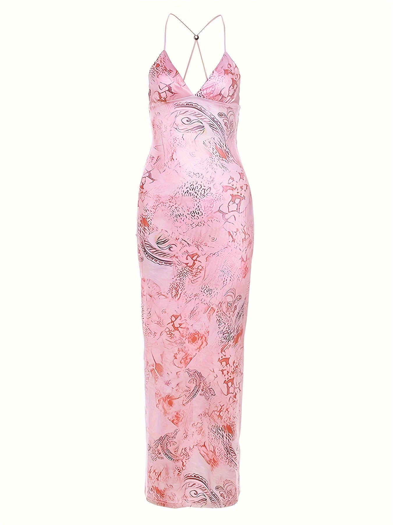 Vibrant Floral Print Mesh Babydoll Dress - Flowy Slip Style with Breathable Fabric, Delicate Butterfly Pattern, Backless Design, and Sultry Appeal - Exclusively for Women, Lingerie and Underwear Collection, Perfect for Everyd