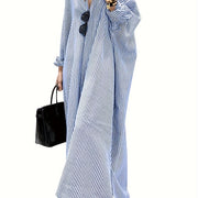 Women's Long Sleeve Striped Shirt Dress