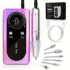 45000RPM Rechargeable Nail Drill Electric Nail File Machine, Perfect For Home And Salon Use, Professional Nail Drill For Acrylic Gel Nails, Manicure Pedicure Polishing, Pink, Unicorn Purple