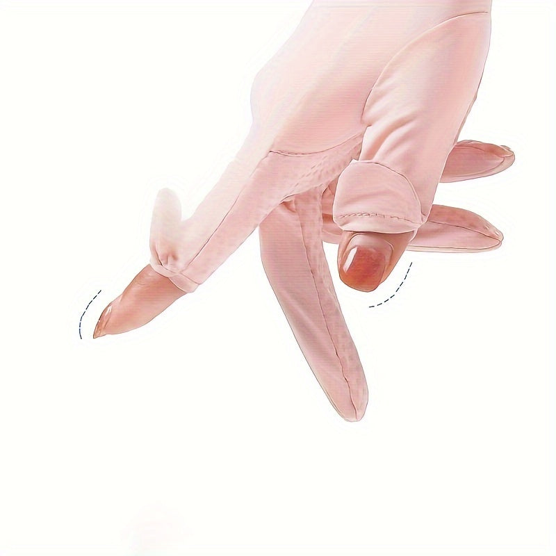 Ice Sliky Fiber Fabric Women's Breathable Thin Summer Outdoor Ice Feel Cycling Anti-Slip Fingerless Touchscreen Gloves