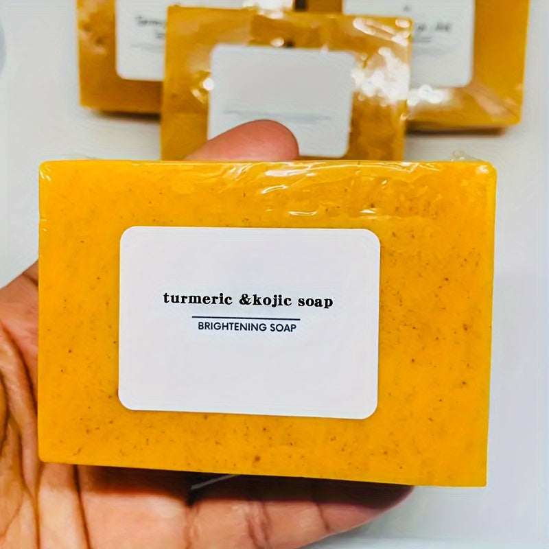 15pcs Turmeric And Kojic Acid Soap, Natural Turmeric Soap, Deep Cleansing for Face And Body, Suitable for All Skin Types, Perfect Gift