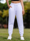 LSYTQRW Unisex Casual Sweatpants, 100% Polyester Knit Fabric, Solid Color, Loose Fit with Drawstring Waist, Long Length, Belted, for Weekend Wear - Fall/Winter Collection