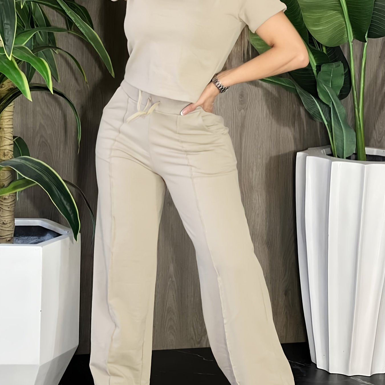 9001 Directional Vacation European And American Outdoor Sports Leisure Home Vacation Style Outfit Pants Set