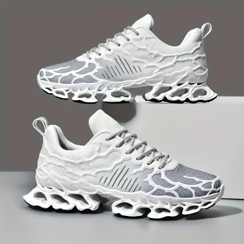 Women's Breathable Knit Blade Sneakers - Stylish Low-Top Sneakers with Transparent Bubble Sole, Lightweight & Comfortable for All-Day Wear