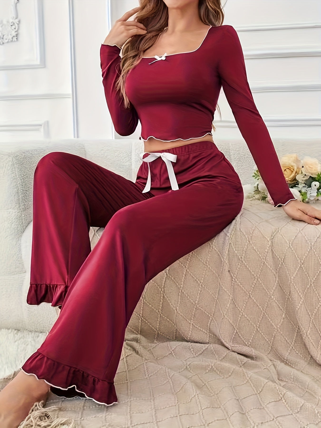 Women's Valentine's Day Red Trumpet Pajama Set