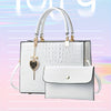Women's Casual Large Capacity Handbag - Crocodile Pattern PU Purse with Removable Strap | Zipper Closure | Polyester Lining