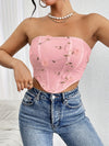 Summer Women'S Fitted Strapless Top in Pink