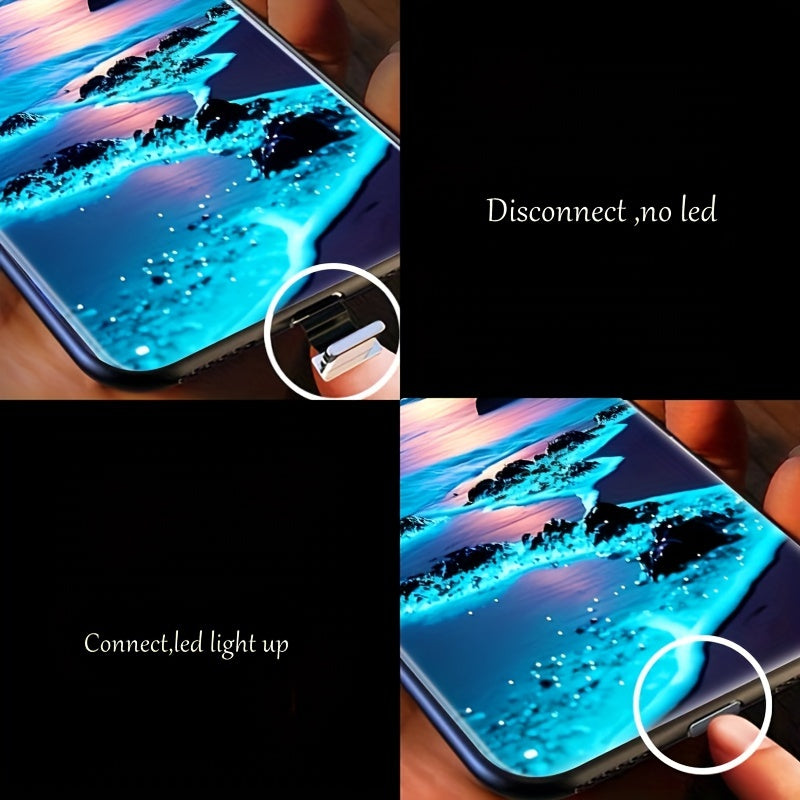 Glowing Meteor Sunset Beach Smart Voice-Controlled Luminous Phone Case Compatible with Samsung S24 Ultra/S23 Ultra/S23 FE/S21 FE/S22 Ultra/S21 Ultra/Iphone 15 14 Plus 13 12 11 Pro Max, Featuring Night Glow Technology And an E