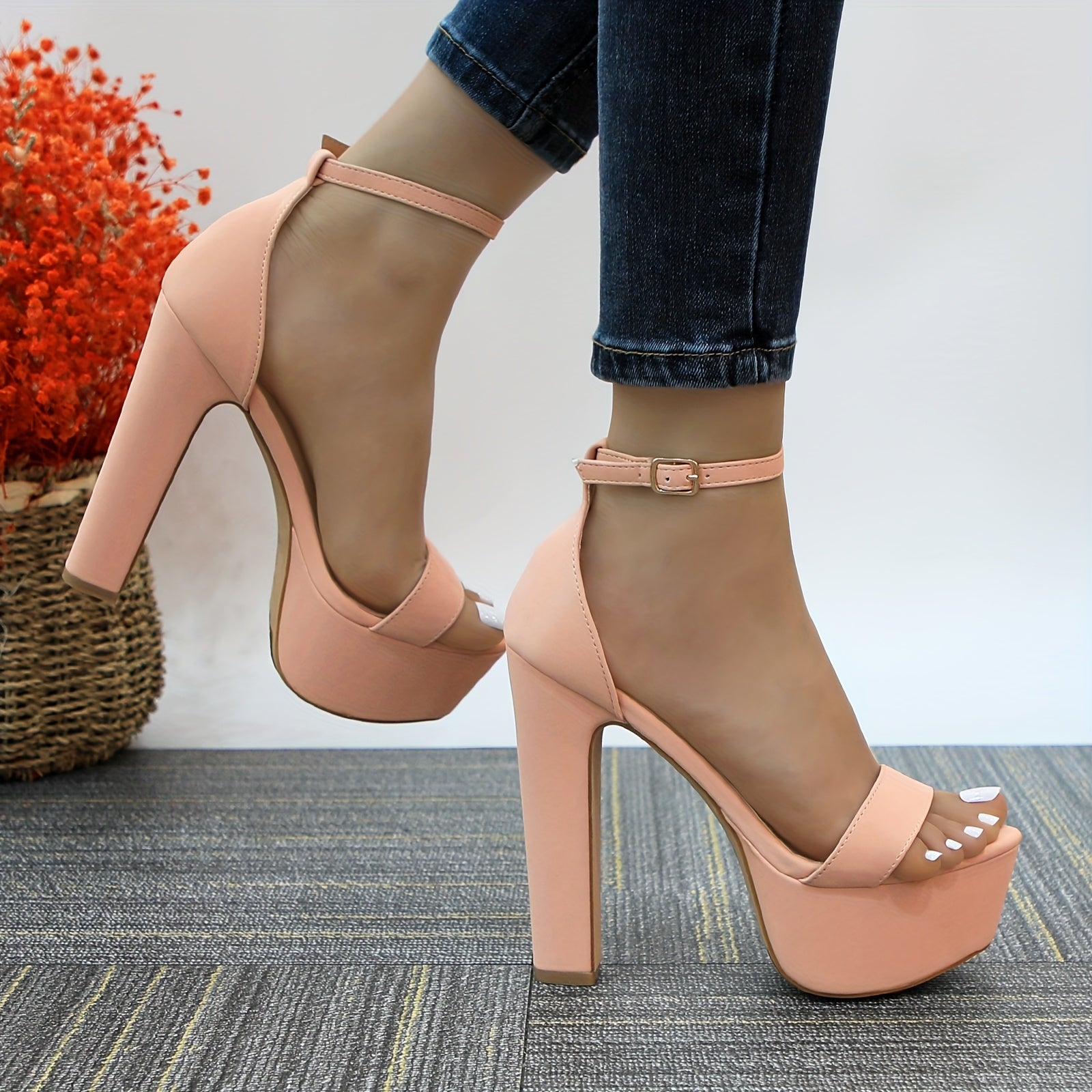 Women'S Platform High-heeled Sandals Thick Waterproof Platform High-heeled Sandals Fashion High-heeled Sandals, Exquisite Fashion, Suitable For Parties, Office Various Occasions