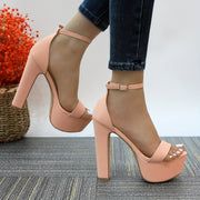 Women'S Platform High-heeled Sandals Thick Waterproof Platform High-heeled Sandals Fashion High-heeled Sandals, Exquisite Fashion, Suitable For Parties, Office Various Occasions