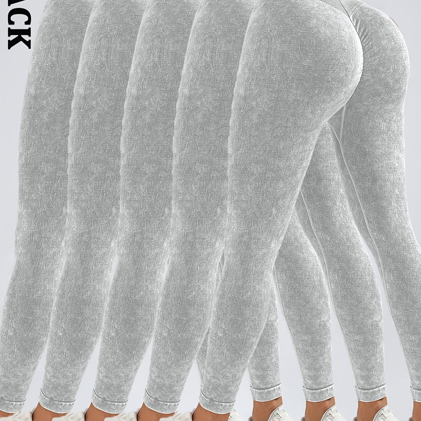 5 Pack Women's Hip Lifting Seamless Sexy V Back Sports Yoga Leggings High Waisted Stretch Fitness Pants Outdoor Running Skinny Sweatpants