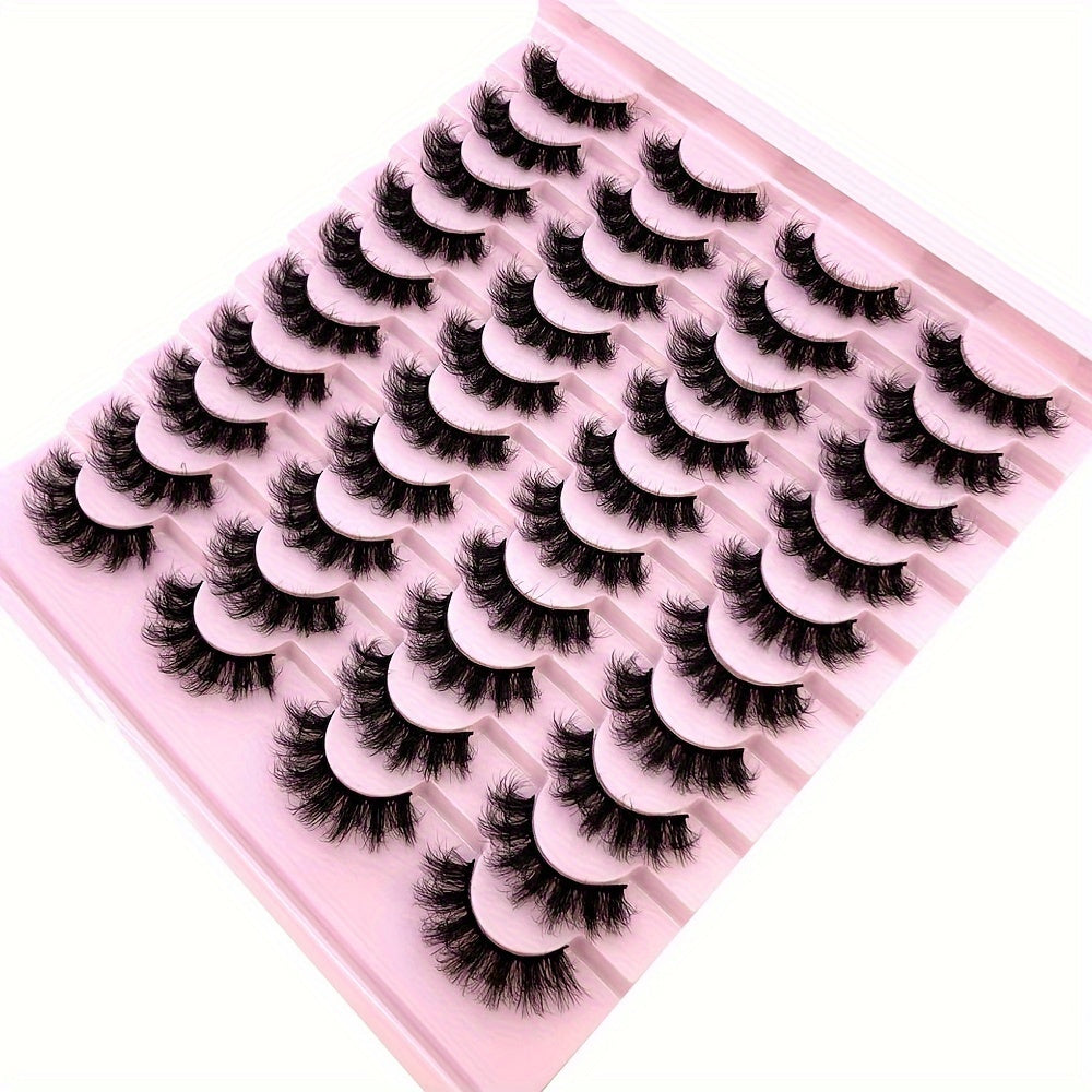 20 Pairs Handmade 3D Mink Eyelashes Set, Natural Fluffy Cat Eye Style, Reusable 0. 07mm Thickness, C/D Curl, 13-25mm Length, Beginner-Friendly False Lashes for Dramatic Makeup Looks