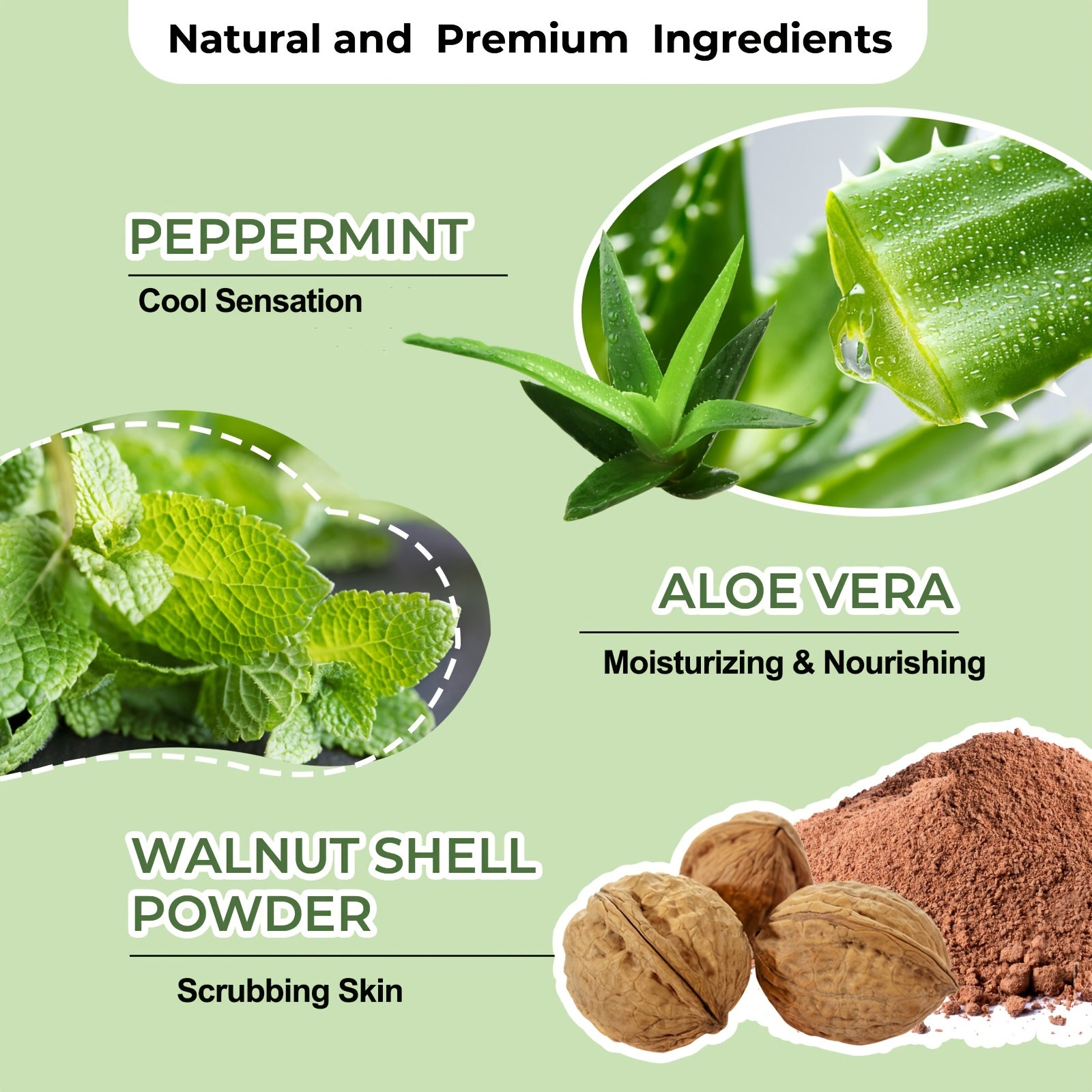 2 Packs Body Scrub And Underarm Scrub- Rich In Walnut, Aloe And Peppermint Extracts - Suitable For Dry Skin, Moisturizes And Nourishes - 8.82oz