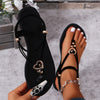 Women's Summer Flat Sandals - Boho Style Buckle Decor Elastic Strap Slip On Shoes - Casual Summer Beach Sandals - For Women -  Suitable for Summer, Beach, Vacation - Perfect Gift for Fashionable Women