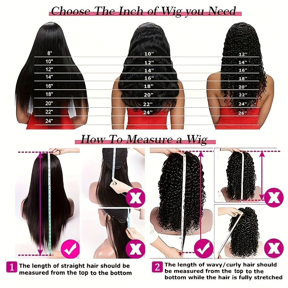 30-40 Inch Long Straight 13x4 Lace Front Wig for Black Women - Brazilian Remy Human Hair, Pre-Plucked Natural Hairline, Glueless HD Lace, Bone Straight, Full Coverage, Elegant Style
