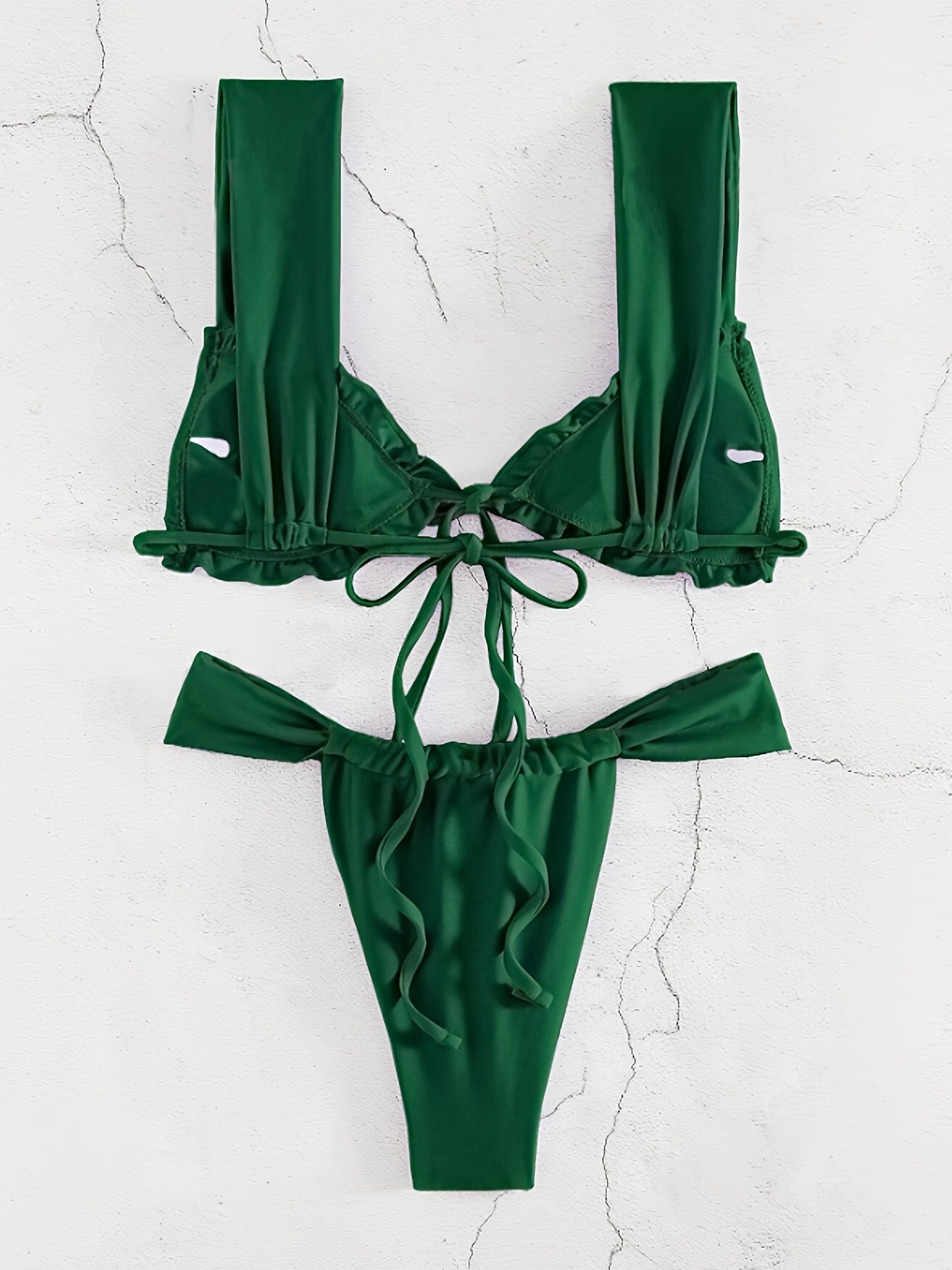Deep V Strap Sexy High Cut Bikini Set