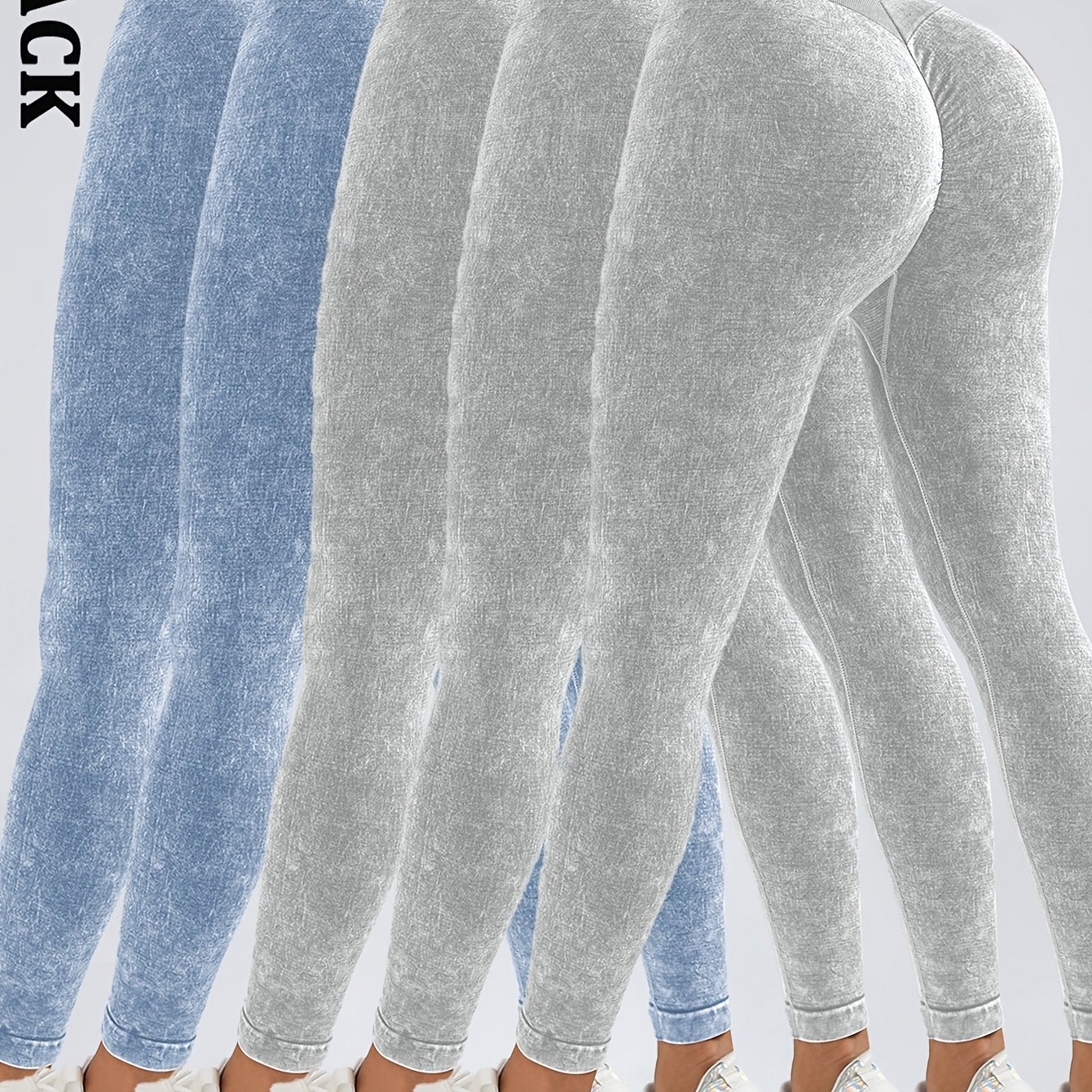 5 Pack Women's Hip Lifting Seamless Sexy V Back Sports Yoga Leggings High Waisted Stretch Fitness Pants Outdoor Running Skinny Sweatpants