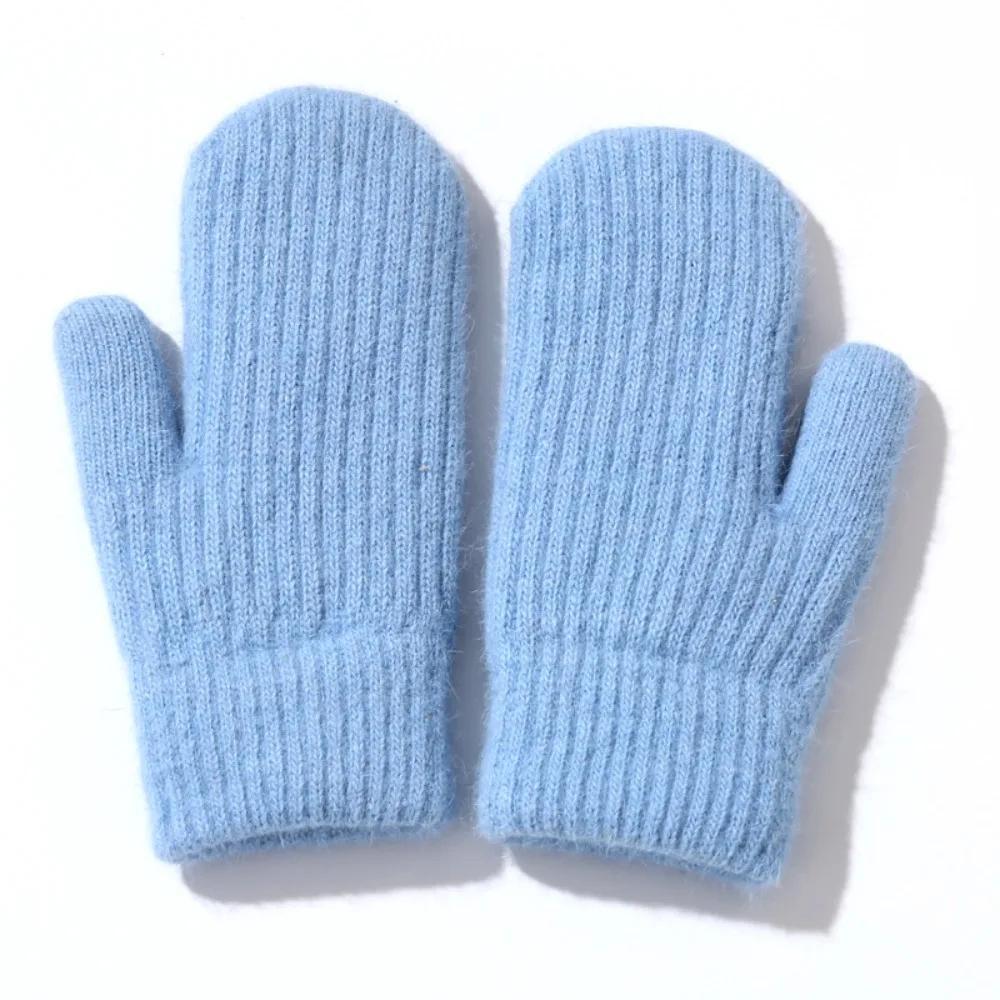 3-Pack CozyWarm Women'S Knitted Mittens - Polyester & Wool Blend, Elastic Windproof Fingerless Gloves for Driving and Cycling, Warm and Cozy Outdoor Accessories