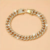 Iced-Out Hip Hop Cuban Link Chain Anklet, Sparkling Rhinestone, Perfect for Beach & Casual Attire, Ideal Mother's Day Gift