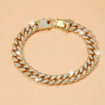 Iced-Out Hip Hop Cuban Link Chain Anklet, Sparkling Rhinestone, Perfect for Beach & Casual Attire, Ideal Mother's Day Gift