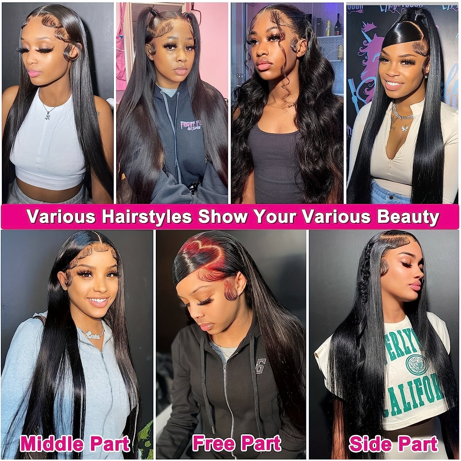 13x6 HD Transparent Lace Front Wig - Pre-Plucked Human Hair with Baby Hair, 250% Density, Straight Black Hair for Women, 16-34 Inches, Elegant Style for Everyday or Special Occasions