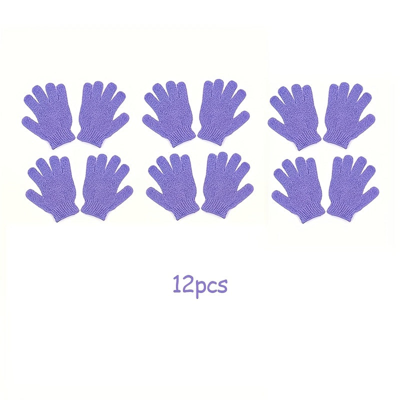 4pcs/8pcs/12pcs/20pcs Bathing Gloves, 100% Nylon Double-sided Exfoliating Gloves, Suitable for Beauty, Spa, Massage, Skin, Shower, Body Scrub, Bath Accessories, Also a Good Gift for Family Members, Random Color