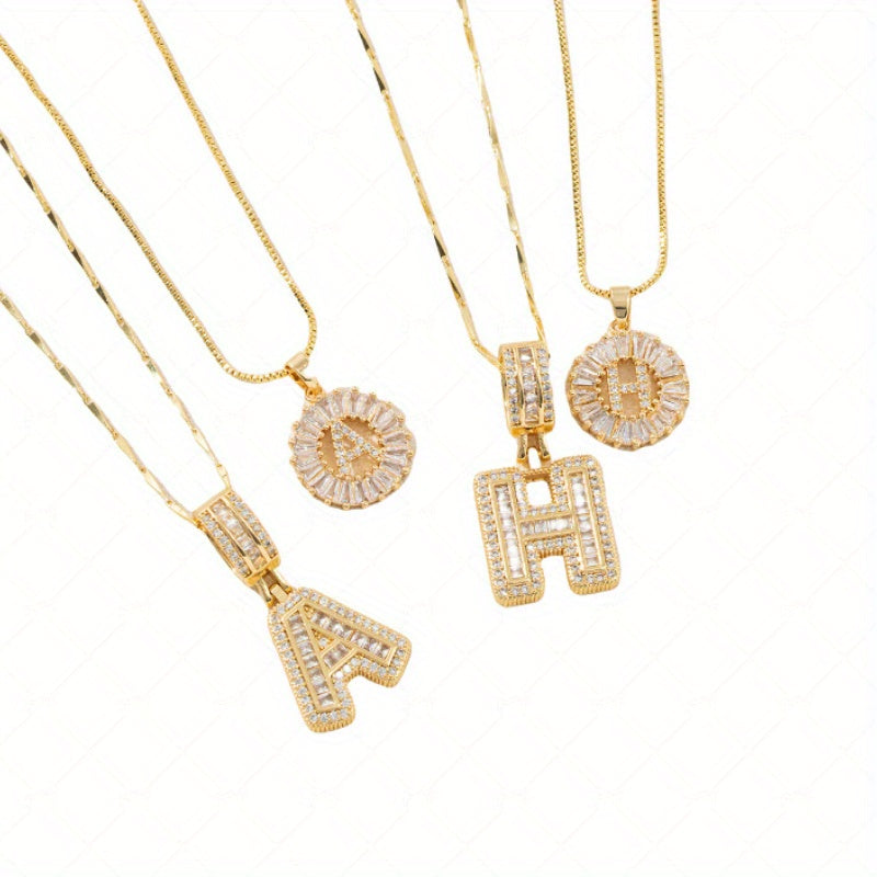 2 Packages of Initial Pendant Necklace, Letter Necklace with Adjustable 17 "-19" Chain, Valentine'S Day Gift, Suitable for Ladies And Girls
