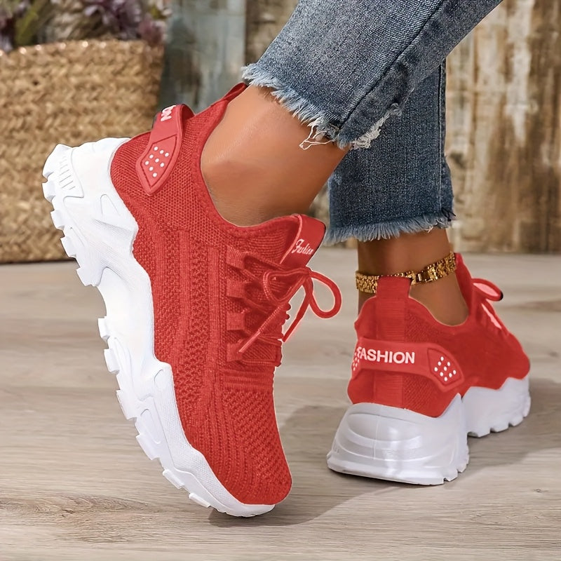 Women'S Breathable Knitted Sports Shoes, Lightweight And Comfortable Low Top Running Shoes, Suitable For All Seasons, Soft Soled Shoes, Casual Sports Shoes, Mesh Lightweight Casual Shoes