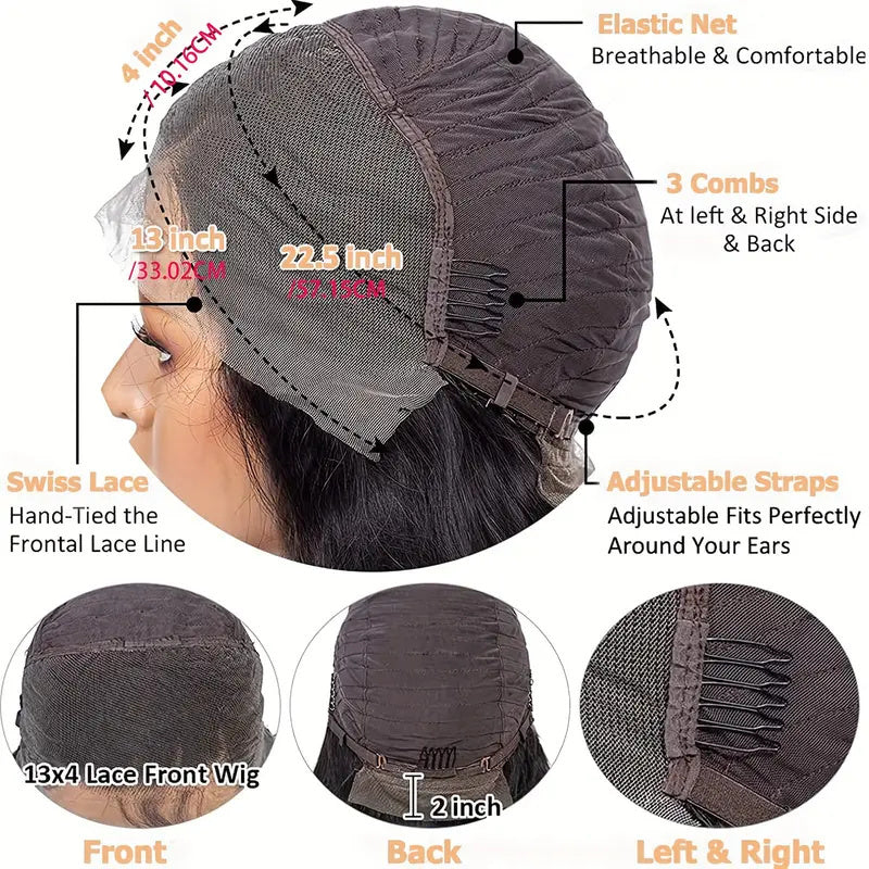 Grey Body Wave Lace Front Wigs Human Haire Pr Plucked Grey Human Hair 13x4 Front Wigs Glueless Silvery Lace Front Wigs for Women 200% Density for Daily Wear Party Women Pre Plucked with Baby Hair Bleached Knots Glueless Wig