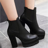 Elegant Women's Mid-Calf Boots with Chunky Heel - Versatile Fashion, Round Toe, Side Zipper, Faux Cover