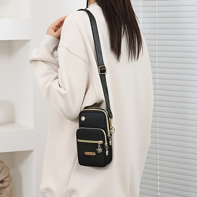 New Style Mobile Phone Bag for Women, Mini Crossbody Bag with Cell Phone Pocket, Hanging Neck Cloth Bag, Portable Wrist Coin Purse