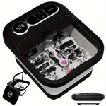 Foldable Foot Massager With Heat, Temperature Control And Bubbles, Foot Spa With Touch Screen, 6 Rollers And Pumice Stones, Foot Soak