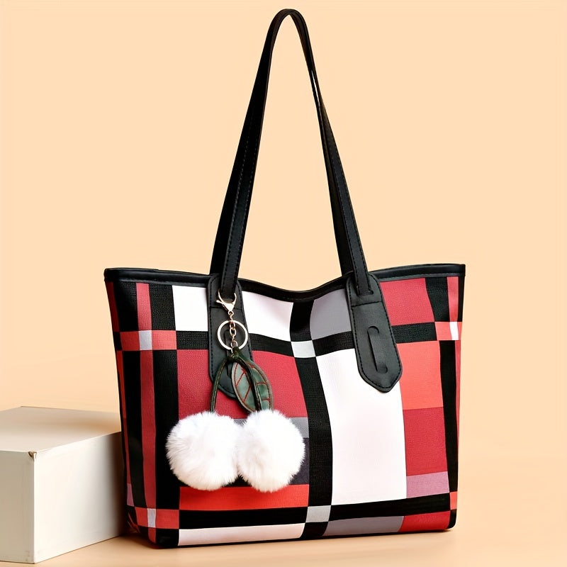Large Capacity and Versatile Lightweight Tote Bag, Ladies' Fashionable Shoulder Bag for Casual Outing and Daily Commuting