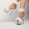 Fashionable High-Heeled Shoes for Models at a Music Festival, Featuring Transparent Designs And Non-Slip Soles, Perfect for Nightclubs And Performances.