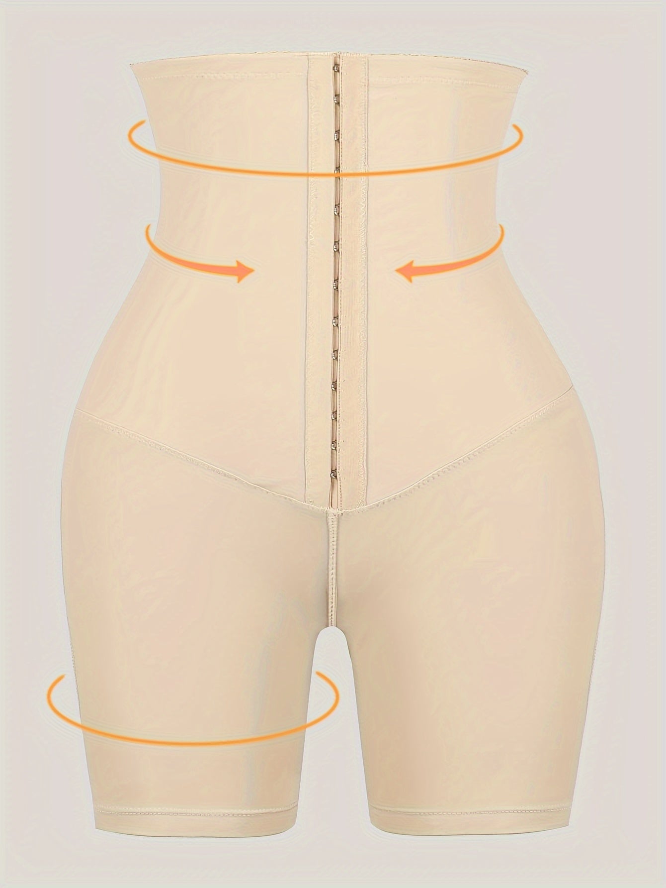 1pc Solid High Waist Shaping Shorts - Comfortable Tummy Control Panties with Adjustable Front Buckle, Soft Polyester Knit Fabric, and Smooth Silhouette - Womens Underwear and Shapewear for Everyday Wear